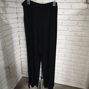 Picadilly Fashions Ladies Size XL Black Made in Canada Pull On Wide Legs Pants